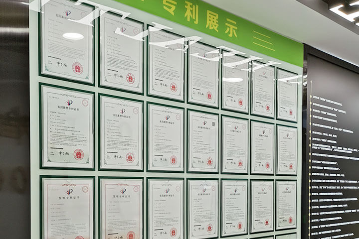 certificates of patent being displayed on the wall